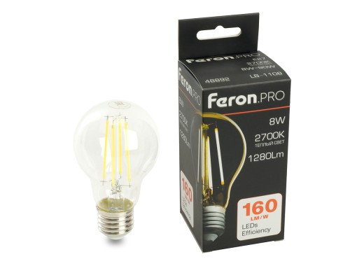 Лампа светодиодная Feron.PRO LB-1108 Шар E27 8W 175-265V 2700K