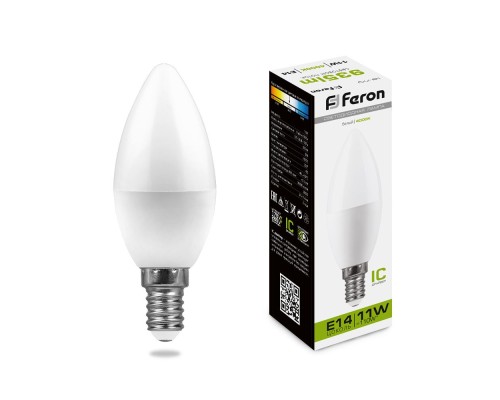 Лампа светодиодная Feron LB-770 Свеча E14 11W 175-265V 4000K