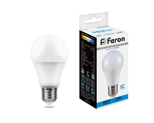 Лампа светодиодная Feron LB-91 20LED(7W) 230V E27 6400K A60