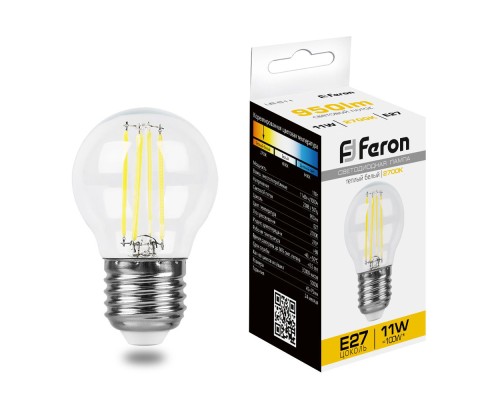 Лампа светодиодная Feron LB-511 Шарик E27 11W 230V 2700K