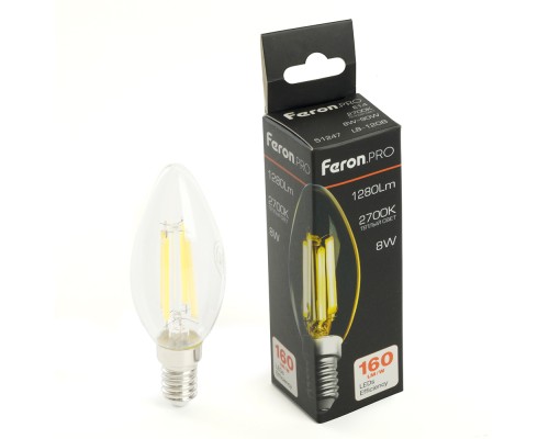 Лампа светодиодная Feron.PRO LB-1208 Свеча E14 8W 175-265V 2700K