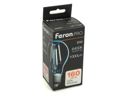 Лампа светодиодная Feron.PRO LB-1106 Шар E27 6W 175-265V 6400K