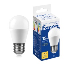 Лампа светодиодная Feron LB-990 Шарик E27 15W 175-265V 2700K