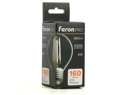 Лампа светодиодная Feron.PRO LB-1706 Шарик E27 980LM 6W 175-265V 4000K