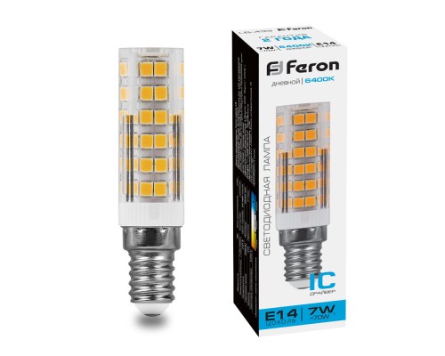 Лампа светодиодная Feron LB-433 E14 7W 175-265V 6400K