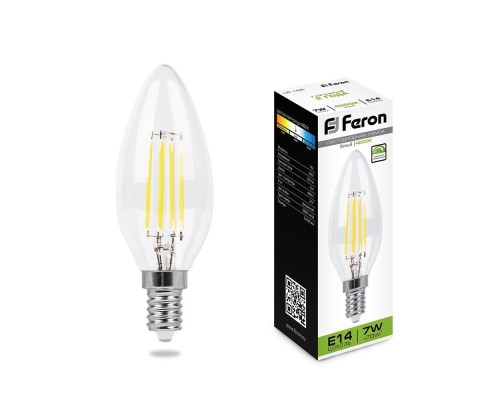 Лампа светодиодная диммируемая Feron LB-166 7W 230V E14 4000K C35 (арт. 25871)