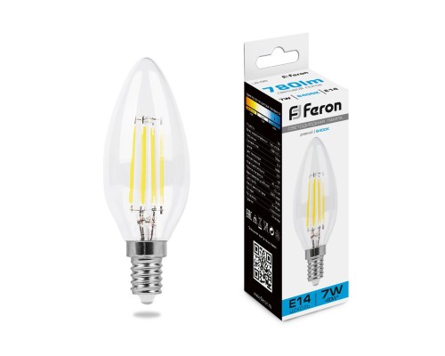 Лампа светодиодная Feron LB-66 Свеча E14 7W 6400K