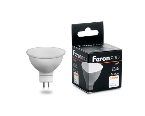 Лампа светодиодная Feron.PRO LB-1608 MR16 G5.3 8W 2700K OSRAM LED