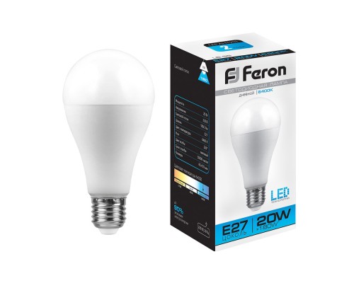 Лампа светодиодная Feron LB-98 Шар E27 20W 175-265V 6400K