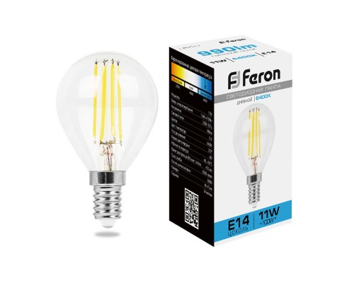 Лампа светодиодная Feron LB-511 Шарик E14 11W 230V 6400K