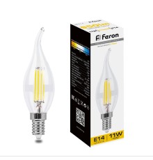 Лампа светодиодная Feron LB-714 Свеча на ветру E14 11W 2700K