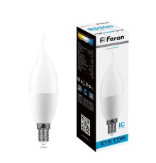 Лампа светодиодная Feron LB-770 Свеча на ветру E14 11W 175-265V 6400K