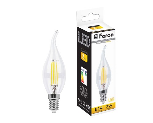 Лампа светодиодная Feron LB-67 Свеча на ветру E14 7W 230V 2700K