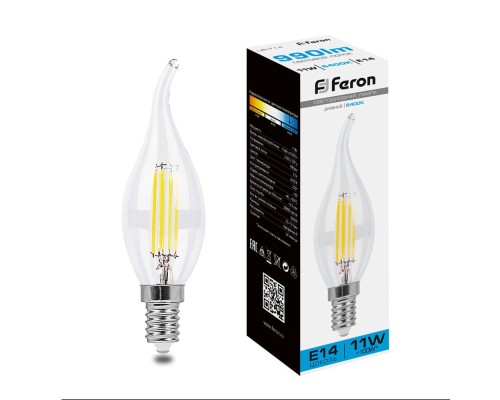 Лампа светодиодная Feron LB-714 Свеча на ветру E14 11W 6400K