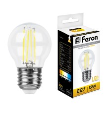 Лампа светодиодная Feron LB-61 Шарик E27 5W 2700K