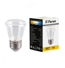 Лампа светодиодная Feron LB-372 Колокольчик прозрачный E27 1W 2700K