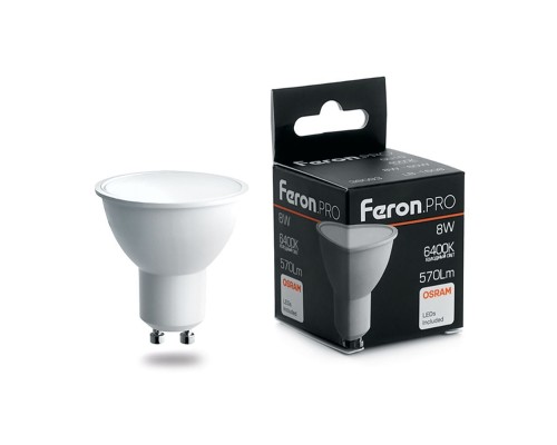 Лампа светодиодная Feron.PRO LB-1608 GU10 8W 6400K OSRAM LED