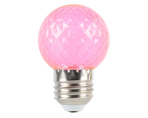 Лампа светодиодная Feron LB-385 Шарик розовый прозрачный E27 1W 230V