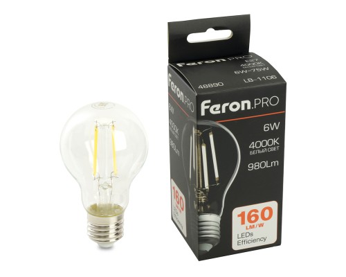 Лампа светодиодная Feron.PRO LB-1106 Шар E27 6W 175-265V 4000K