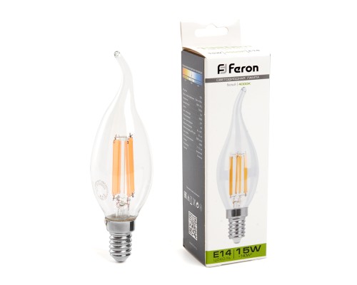 Лампа светодиодная Feron LB-718 Свеча на ветру E14 15W 230V 4000K