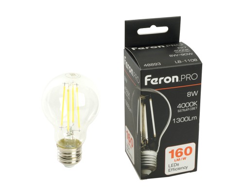 Лампа светодиодная Feron.PRO LB-1108 Шар E27 8W 175-265V 4000K