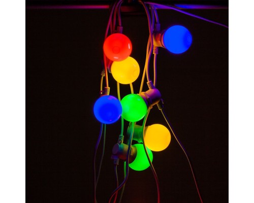 Лампа светодиодная Feron LB-37 Шарик прозрачный E27 1W RGB быстрая смена цвета