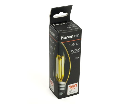 Лампа светодиодная Feron.PRO LB-1208 Свеча E27 8W 175-265V 2700K