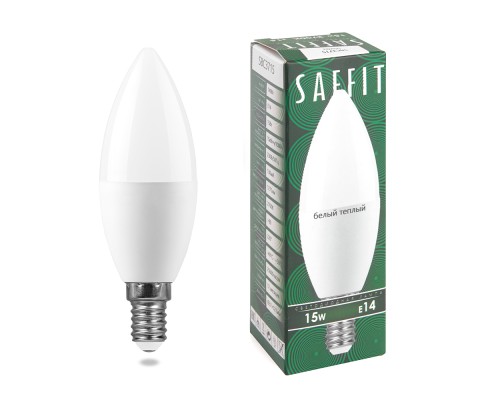 Лампа светодиодная SAFFIT SBC3715 Свеча E14 15W 230V 2700K