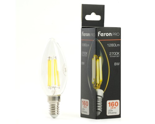 Лампа светодиодная Feron.PRO LB-1208 Свеча E14 8W 175-265V 2700K