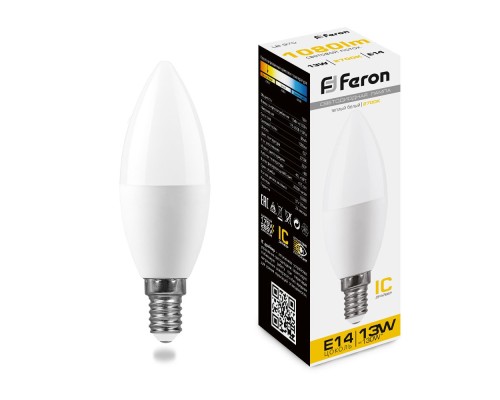 Лампа светодиодная Feron LB-970 Свеча E14 13W 175-265V 2700K