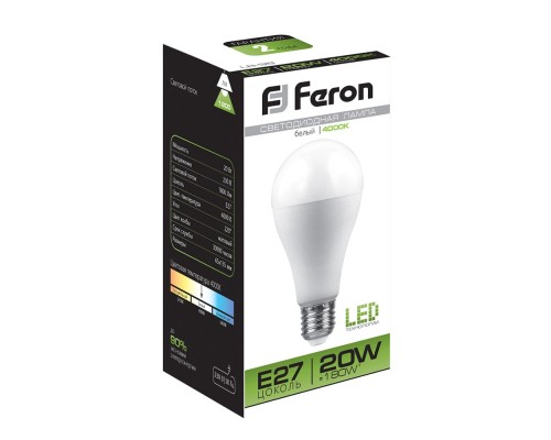 Лампа светодиодная Feron LB-98 (20W) 230V E27 4000K A65 25788