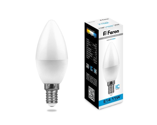 Лампа светодиодная Feron LB-770 Свеча E14 11W 175-265V 6400K