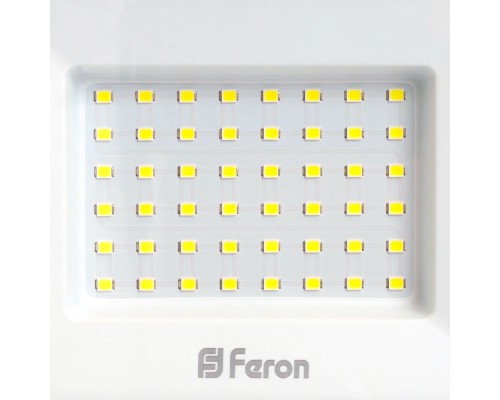 Прожектор светодиодный Feron LL-921 2835 SMD 50W 4000K IP65 черный с матовым стеклом 167*198*28 мм (арт. 29497)