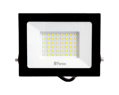 Прожектор светодиодный Feron LL-921 2835 SMD 50W 4000K IP65 черный с матовым стеклом 167*198*28 мм (арт. 29497)