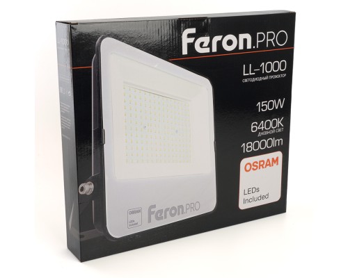 Светодиодный прожектор Feron.PRO LL-1000 IP65 150W 6400K черный