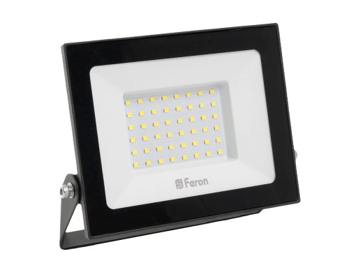 Прожектор светодиодный Feron LL-921 2835 SMD 50W 4000K IP65 черный с матовым стеклом 167*198*28 мм (арт. 29497)