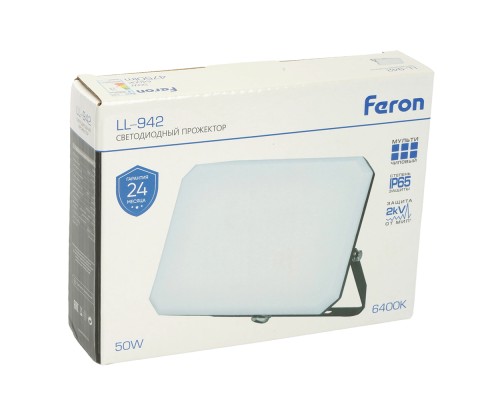 Светодиодный прожектор Feron LL-942 IP65 50W 6400K