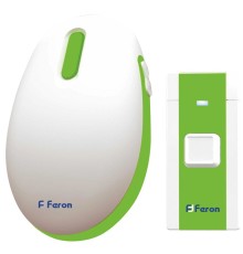 Звонок дверной беспроводной Feron E-375 Электрический 36 мелодии белый зеленый с питанием от батареек