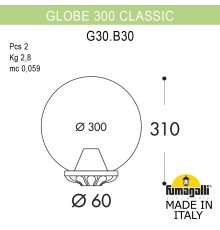 Уличный фонарь на столб FUMAGALLI GLOBE 300 Classic G30.B30.000.VZF1R