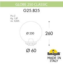 Уличный фонарь на столб FUMAGALLI GLOBE 250 Classic G25.B25.000.VXF1R