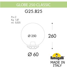 Уличный фонарь на столб FUMAGALLI GLOBE 250 Classic G25.B25.000.VYF1R
