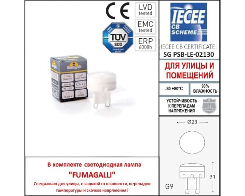 Фасадный светильник FUMAGALLI MAMETE SQUARE  1A3.000.000.AXZ1L