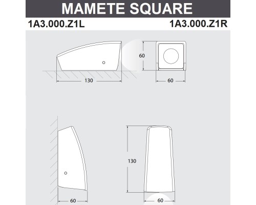 Фасадный светильник FUMAGALLI MAMETE SQUARE  1A3.000.000.WXZ1L