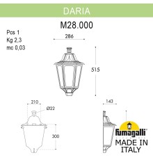 Уличное бра FUMAGALLI DARIA M28.000.000.AXE27