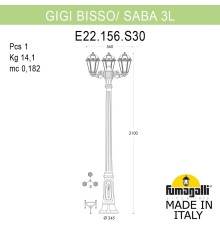 Садово-парковый фонарь FUMAGALLI GIGI BISSO/SABA 3L K22.156.S30.VYF1R