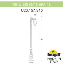 Садово-парковый фонарь FUMAGALLI RICU BISSO/CEFA 1L U23.157.S10.VYF1R