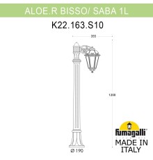 Садовый светильник-столбик FUMAGALLI ALOE BISSO/SABA 1L K22.163.S10.WYE27