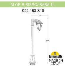 Садовый светильник-столбик FUMAGALLI ALOE BISSO/SABA 1L K22.163.S10.WXF1R