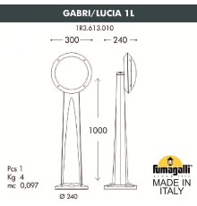 Садовый светильник-столбик FUMAGALLI GABRI/LUCIA 1L 1R3.613.010.WYE27