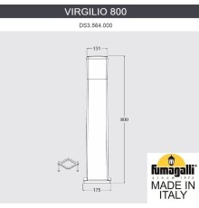 Садовый светильник-столбик FUMAGALLI VIRGILIO 800 DS3.564.000.WYD1L